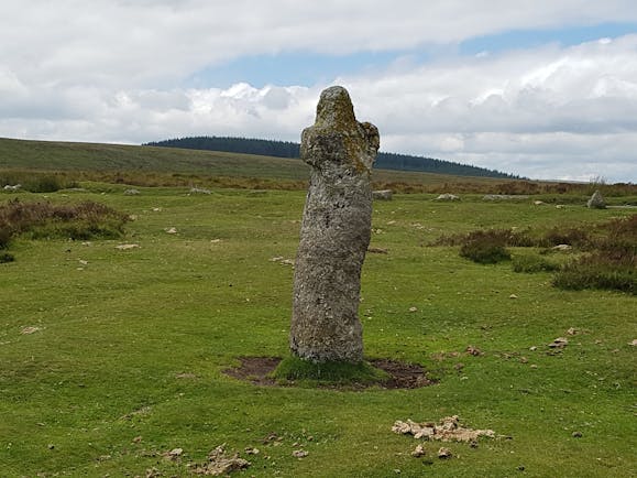 Dartmoor mediaeval cross on moor