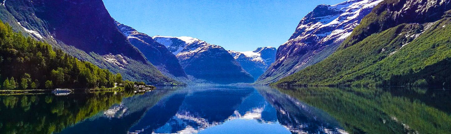 Norway fjord and mountain scenery