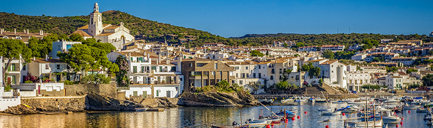 White-washed houses in fishing village