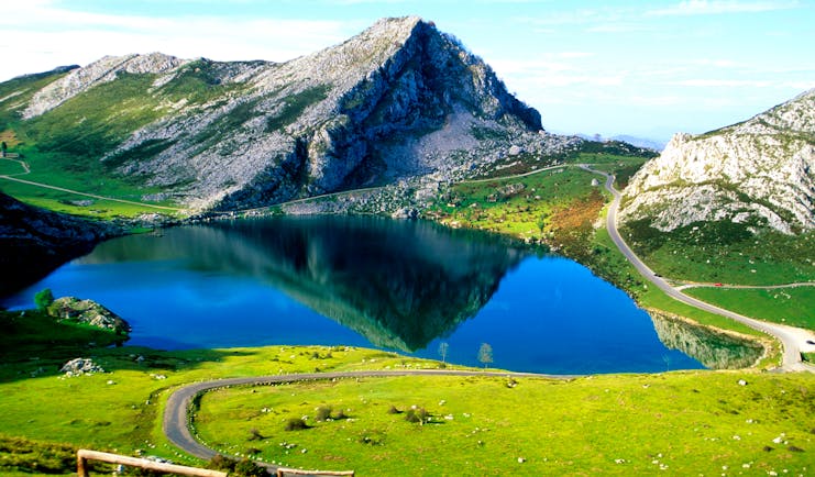 Lakes in the mountains of the Picos de Europa in Asturias