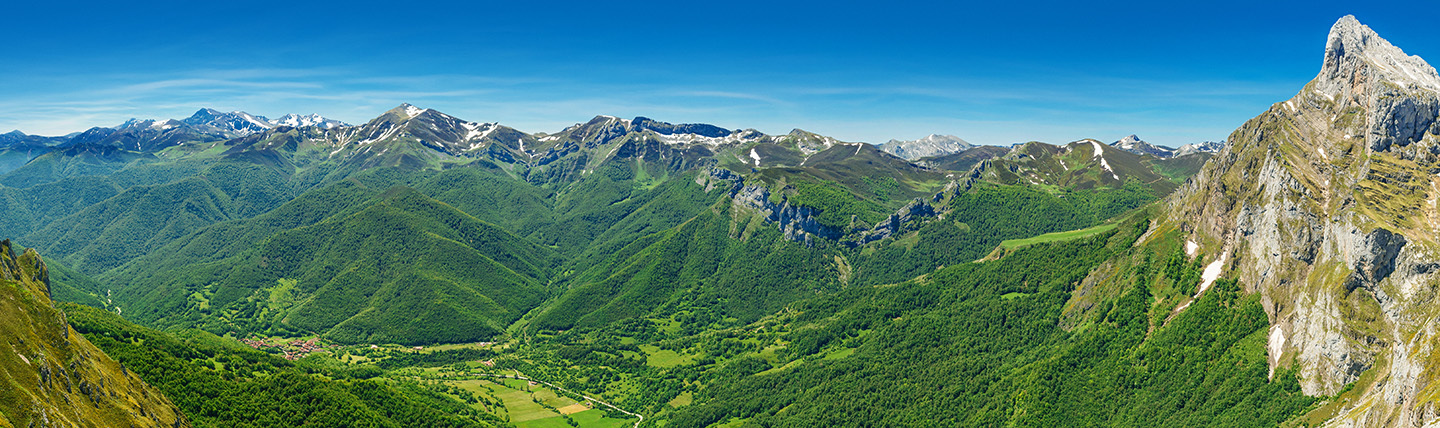 Mountain scene in the Picos de Europa in northern Spain